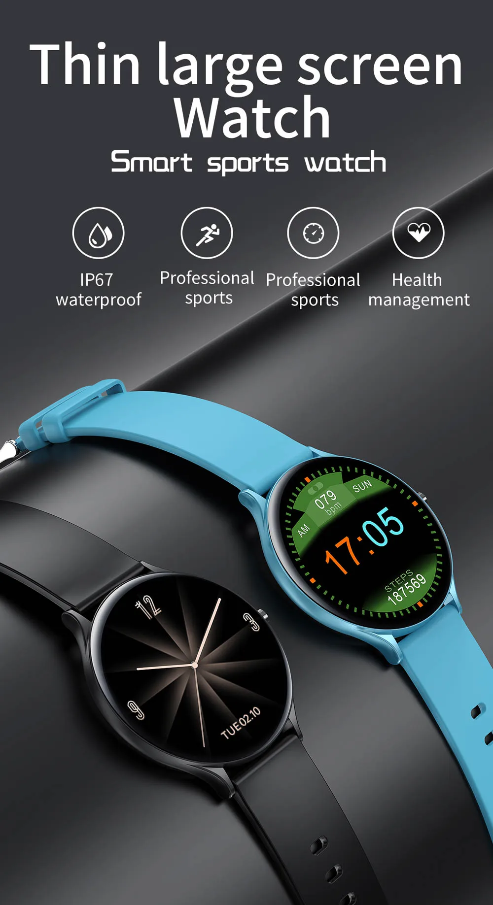 2021 Ultra Thin Smart Watch Women Men Full Touch Screen Bluetooth Sports Tracker Fitness Smartwatch For Android IOS
