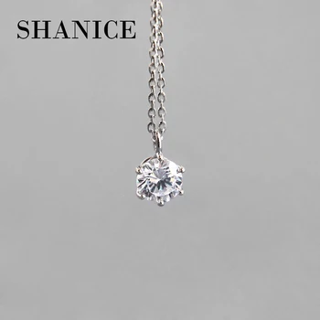 

SHANICE trendy 925 Sterling Silver Necklaces Pendants For Women Romantic Simple Clear Cubic Zircon Jewelry Party Choker