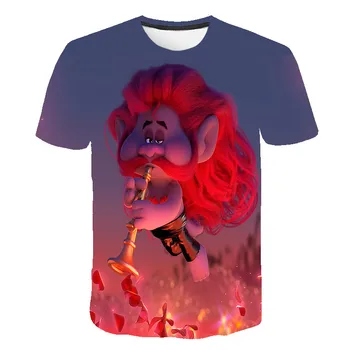 

2020 New 3D Children's Clothing Summer Cool Clothing Troll World Tour printed funny T-shirt hairy fairy Boy T-Shirt Girl Top