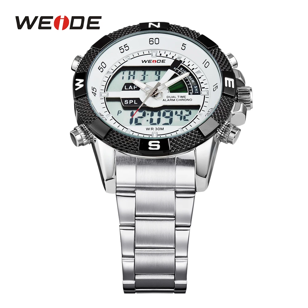 WEIDE Watch Men Relogio Masculino Watch Design Date Alarm Back Light Time Zone Quartz Reloje Hombre Digital Watchwrist Men Watch