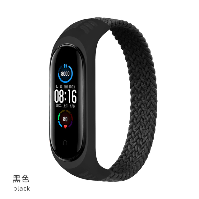 for Mi band 5 Strap Nylon Braided Solo Loop pulseira bracelet Miband 6 5 4 3 NFC strap