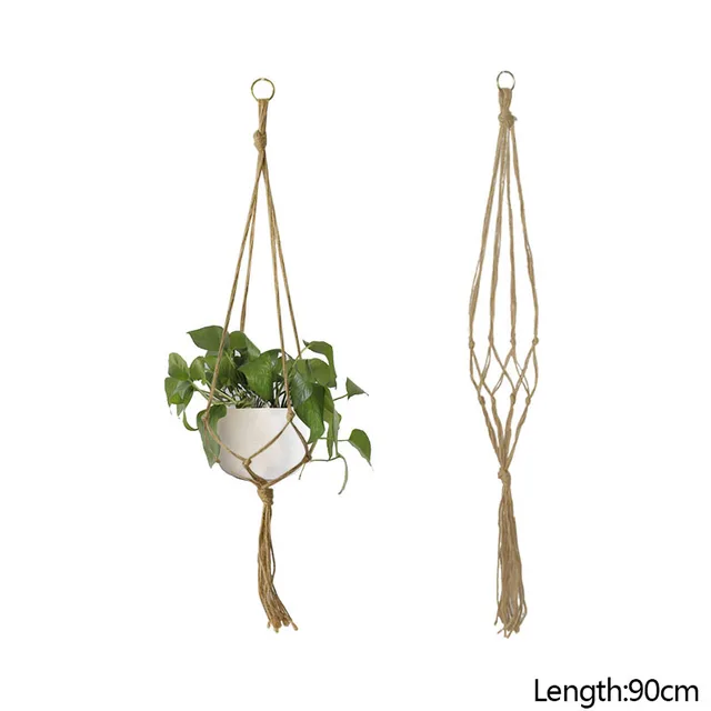Macrame Handmade Plant Hanger Baskets Flower Pots Holder Balcony Hanging Decoration Knotted Lifting Rope Home Garden Supplies D