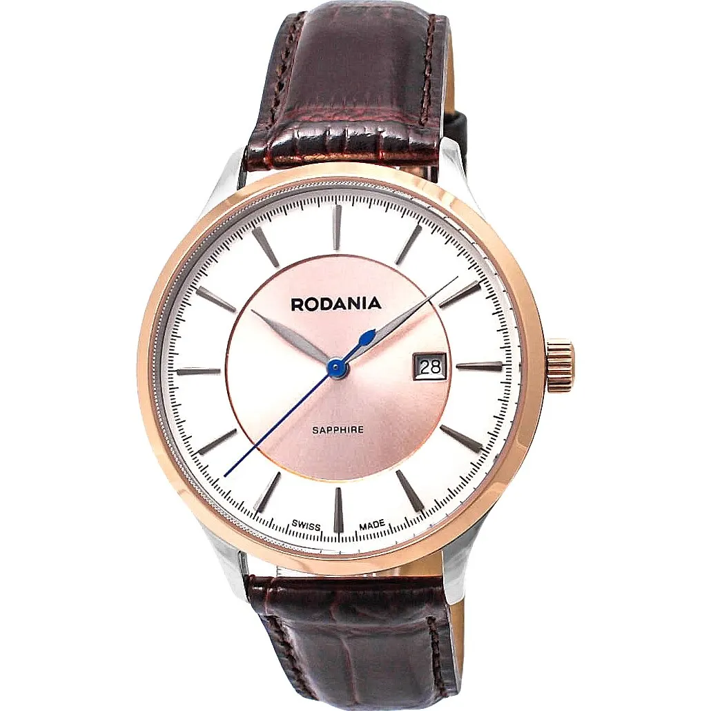 Rodania 2515023 classic men's watch in round case with sapphire crystal ...