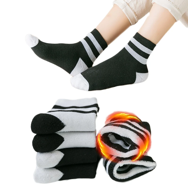 Осень-зима, женские плотные теплые носки, махровые носки в стиле ретро, зимние носки в полоску, домашние носки-тапочки, подарок на год, спортивные носки