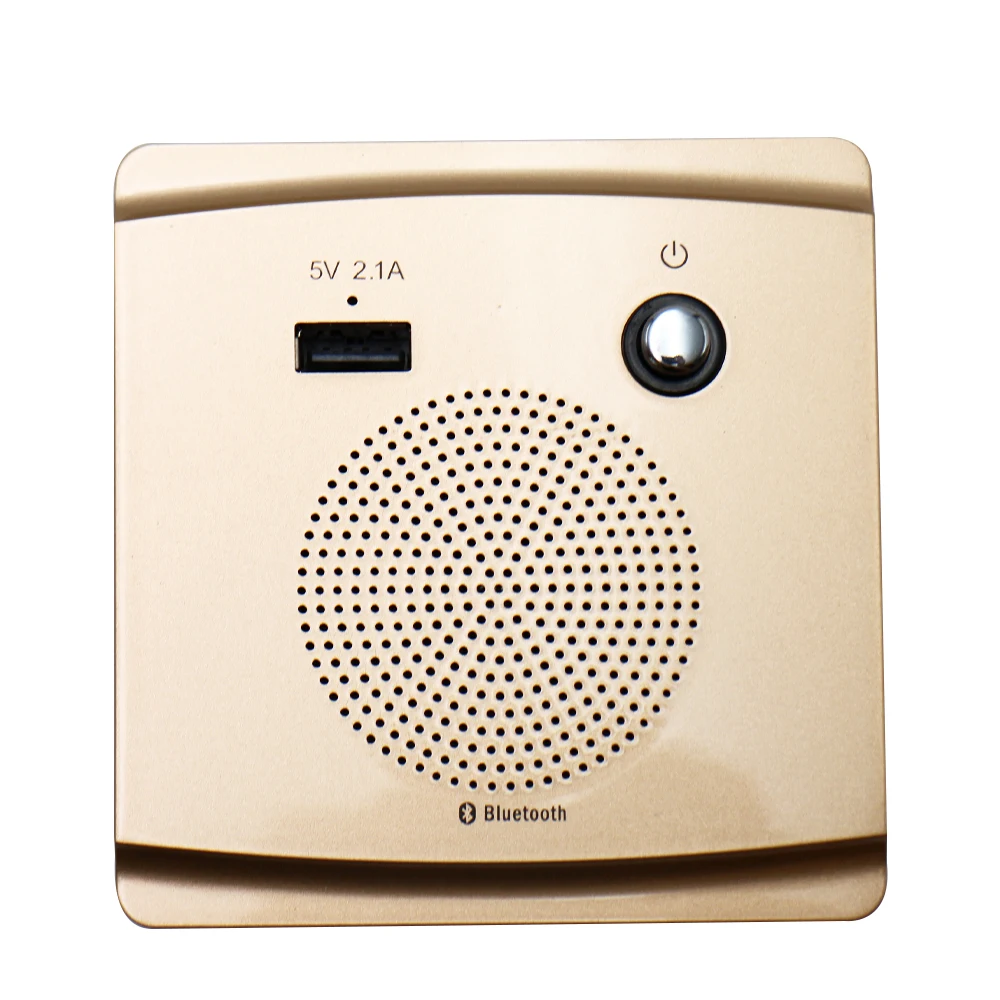 3.2W Bluetooth Speaker Smart Socket Mount Speaker HiFi Music Player 5V 2.1A USB Charging Port
