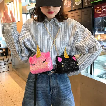 

Flash Unicorn Flap Handbags Womens PU Leather Crossbody Bags Summer Phone Bags Casual Sling Chain Messenger Ladies Shoulder Bags