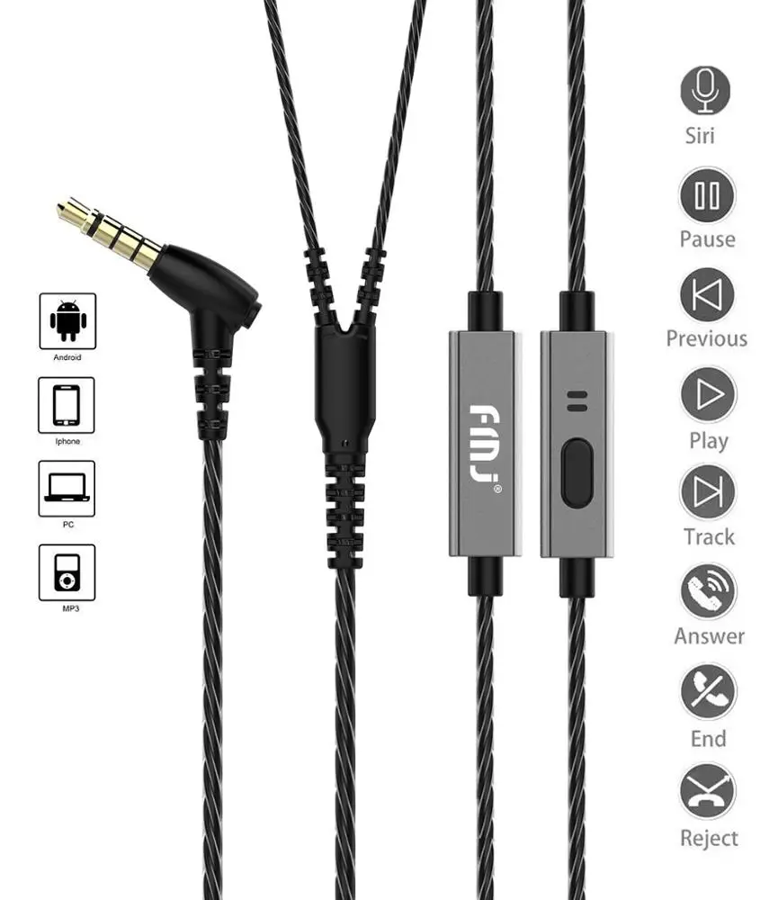 FMJ Z4 wired earphone In ear Four speakers One touch switch HD dual unit microphone Android IOS available for phone sport