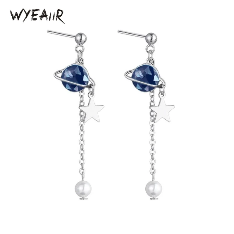 Женские длинные серьги-подвески WYEAIIR из серебра 925 пробы с жемчужинами и