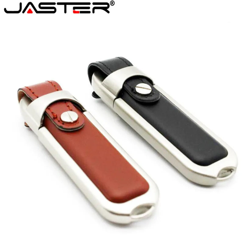 JASTER Высококачественная коричневая кожаная ручка-накопитель 4 ГБ 8 ГБ 16 ГБ 32 ГБ флеш-диск USB 2,0 memory stick pass H2testw