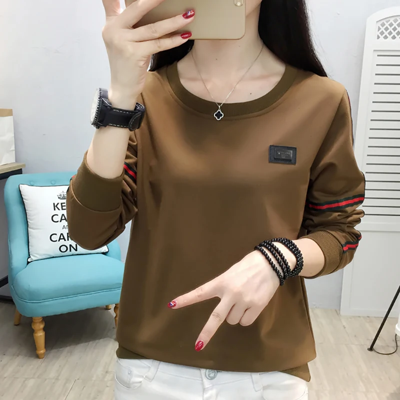 

Женская толстовка в полоску, с длинным рукавом, на осень/зиму