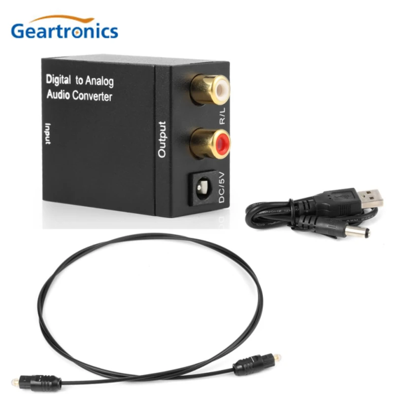 

3.5MM Jack 2*RCA Digital to Analog Audio Converter Amplifier Decoder Optical Fiber Coaxial Signal to Analog Stereo Audio Adapter
