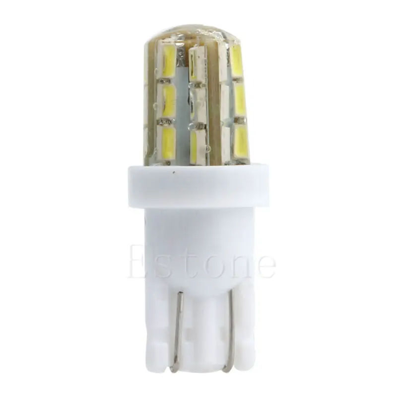 

10pcs Fog lamp Xenon White 24-SMD T10 168 194 3014 LED Bulbs For Car License Plate Lights New