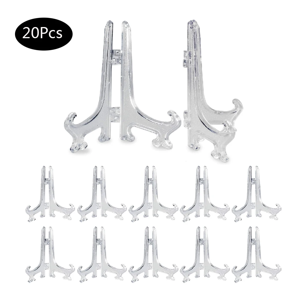 Lot of 12 Display Stand Easel Plate Holder Picture Photo Art Plastic Foldable 