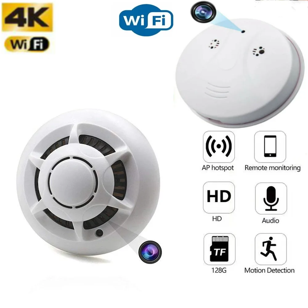 Беспроводная IP-камера видеонаблюдения 4K HD P2P Wi-Fi детектор дыма | Электроника