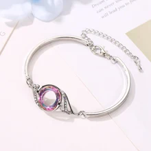 Красочный Кристалл градиент браслет дамы Национальный Ветер браслет «Павлин» ювелирные изделия Красочные Стразы амулет, ручной браслет