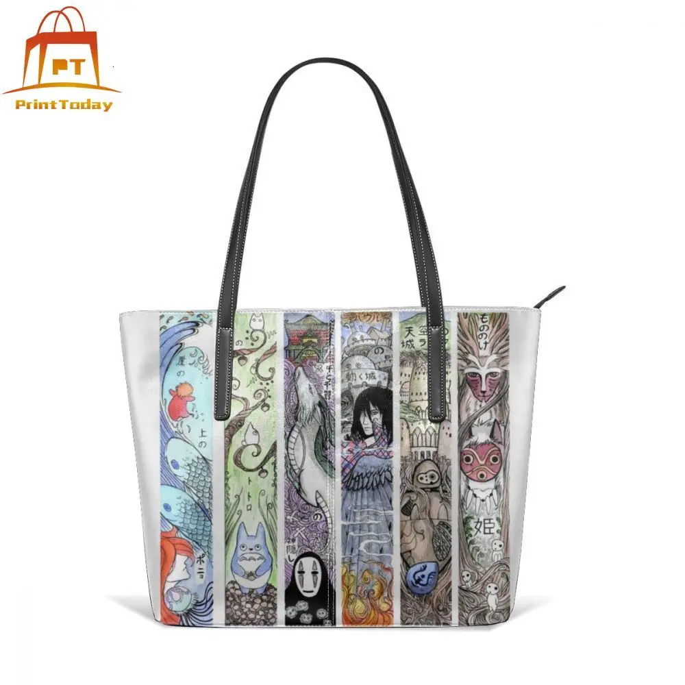 Ghibli сумка Ghibli все стороны топ-ручка сумки подростковый принт кожаная сумка Большие женские модные женские сумки