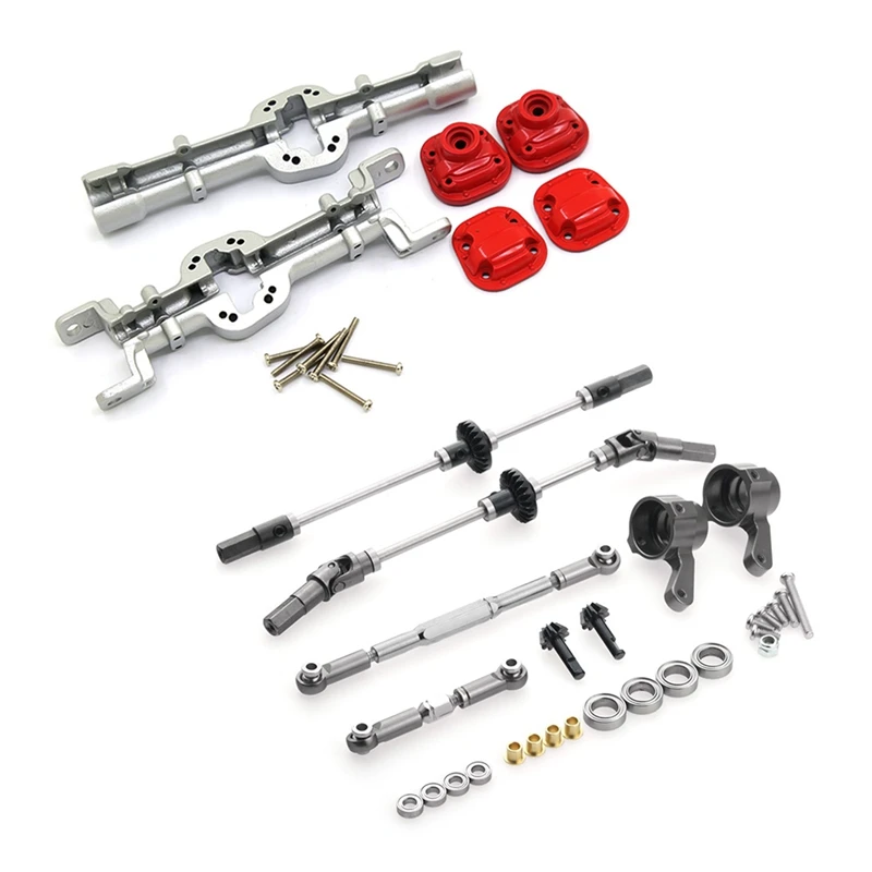 Metal Front & Rear Complete Axle with Steering Rod for MN D90 MN-90 MN99 MN99S 1/12 RC Car Upgrade Parts | Игрушки и хобби