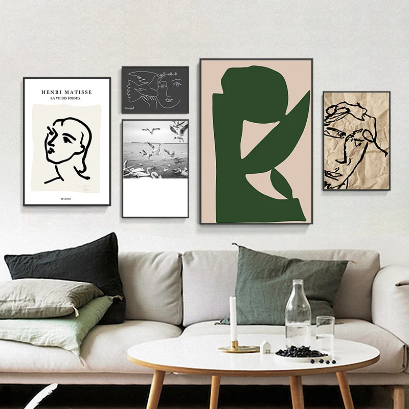 

Vintage Abstract Matisse Line Figure Minimalist Europe Canvas Painting Posters Prints Wall Art Pictures Living Room Home Decor