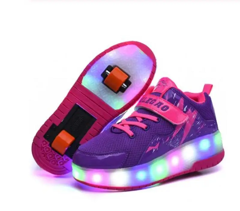 Новый Синий Фиолетовый usb зарядка Мода для девочек мальчиков светодиодный