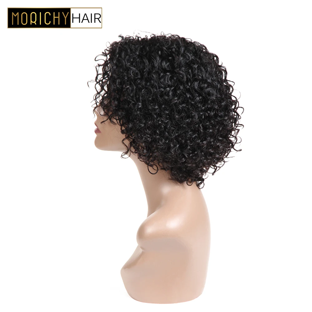 MORICHY бразильские кудрявые короткие парики из человеческих волос для женщин, не Реми м человеческие волосы, цветные парики, машина, парики без клея