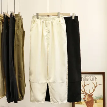 

2020 Pack 200 Jin Fat Mm Slim Corduroy Grandma Pants Leisure Pants Increase Code Women's Wear Chao 7443