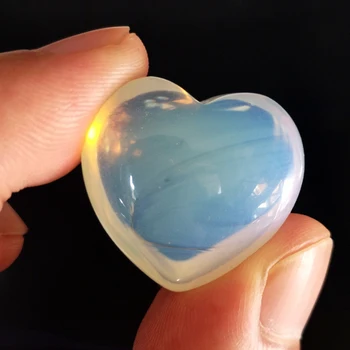 

Natural Crystal Opal Carved Heart Shaped Stones Healing Chakra 25*25MM