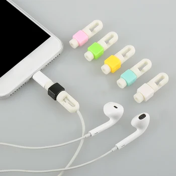 

Cute Multi-Color Cable Winder Earphone Headphone Protector Date Line Protect Cover Cord Universal Portable Earphone Accessories