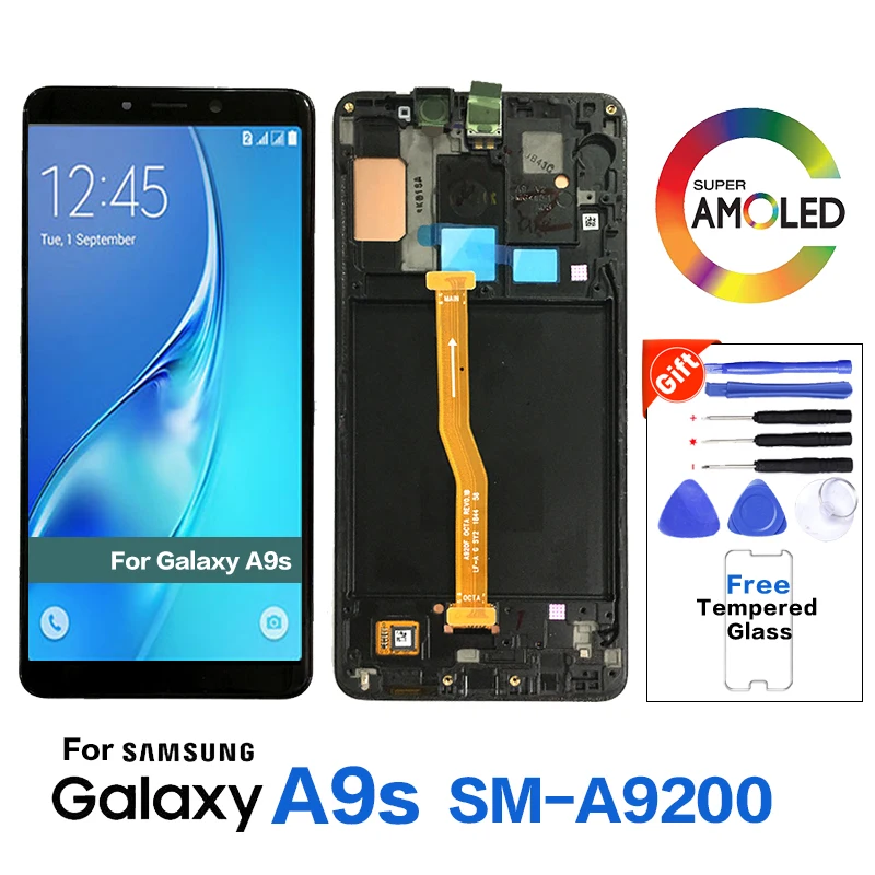 Оригинальный 6 3 &quotсупер AMOLED дисплей для SAMSUNG GALAXY A9200 lcd A9s 2018 с рамкой сенсорный