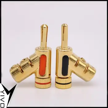 

4pcs Brass Copper Plated Gold Gun-type Audio Video Speaker Connector Banana Jack Plug