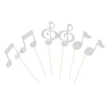 

18PCS Glittery Music Notation Birthday Cake Toppers Set Musical Notation Party Decoration for Baby Shower Wedding Birthday Party