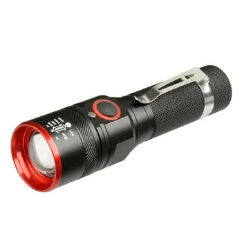 

5000lm USB Rechargeable Flashlight T6 LED Flashlight 18650 Clip Penlight