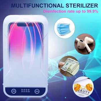 

UV Phone Sterilizer Box Disinfection Cabinet Mask Phones Cleaner Personal Portable Sterilizer for Jewelry Watch Phone