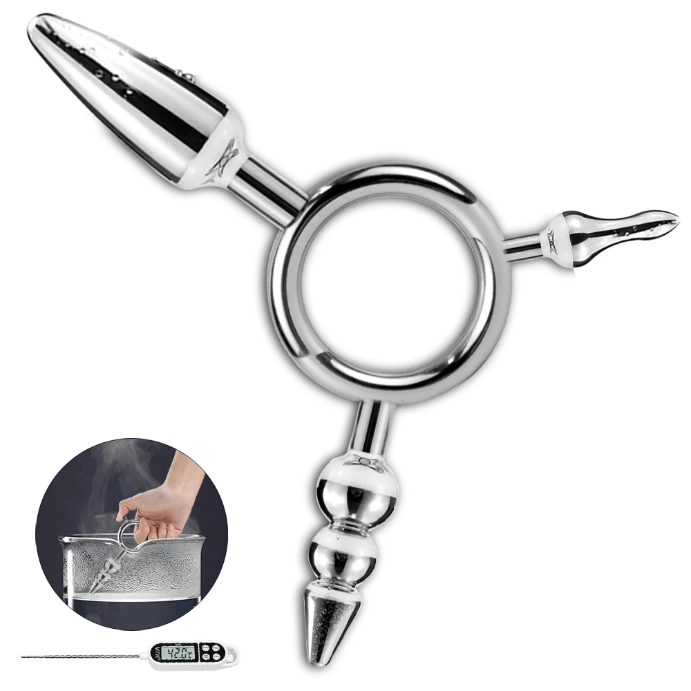iKenmu Anal Plug For Women and Men,Anal Butt Plug Small + Medium + Big Set 3Head Metal Butt Plug Anal Sex Toy for Beginner