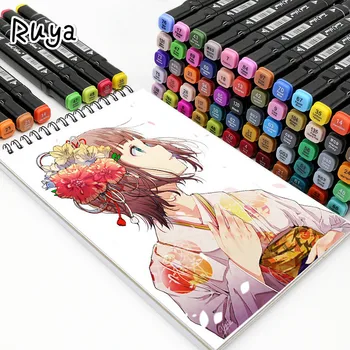 

Color Alcohol Based Art Marker Head Sketching Brush Pen For Artist Drawing School Supplies copic markers manga colores fineliner