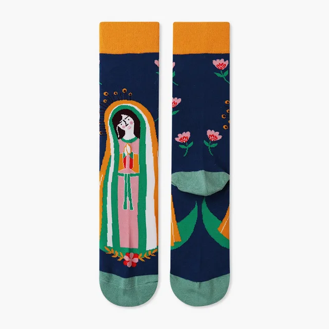 Autumn/Winter Couples Skateboard Sox Creative Abstract Art Harajuku Hip Hop Streets Tide Socks Colorful Funny Socks Skarpetki 7