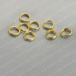 Оптовая продажа Диаметр 5 мм Толщина 0,5 мм золотистого цвета гладить Разделение кольца Двойная Петля Diy Выводы 30 г примерно 500 шт. (JM3106)