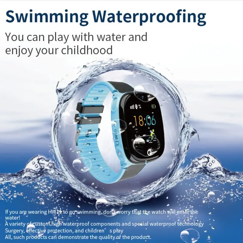 HW11 IP67 Waterproof Smart Watch GPS Tracking Security Fence SOS Call Pedometer Intelligent Watch with Camera for Children Kids