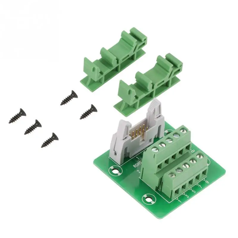 

IDC10P 10Pin Male Header Board Terminal Block Connector PLC Interface with Bracket