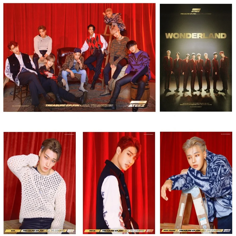 Алмазов картина K-POP Ateez альбом Алиса в стране чудес плакат 5D DIY Полная Алмазная