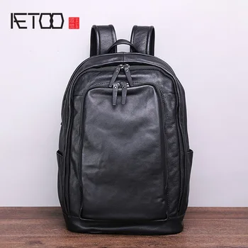 

AETOO Free and easy men's backpack for business leisure, multi-layer practical large capacity backpack, soft and comfortable bag