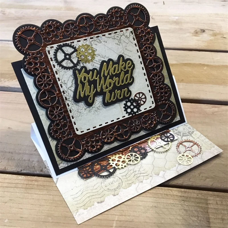 

Gearwheel Border Square Frame Metal Cutting Dies for DIY Scrapbooking Embossing Paper Cards Making Crafts 2019 New Dies