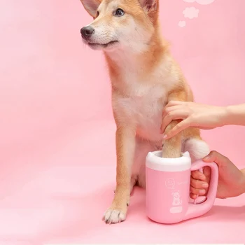 

Portable Pet Dog 360° Rotation (Press) Clean Foot Cup Pets Plastic Paw Washing Brush Bottle For Dogs Cats Accessories