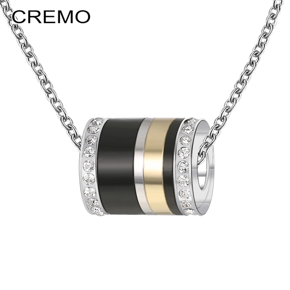 

Cremo Stackable Pendants Necklaces Titanium Steel Personality Trendy Women Spinner Original Stainless Steel Chain Charm Necklace