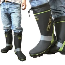 Водонепроницаемые ботинки для рыбалки; уличные мужские Нескользящие светоотражающие полосы; мужские принадлежности; садовые фермы; шахтные работы; Мужская водонепроницаемая обувь; Акваобувь