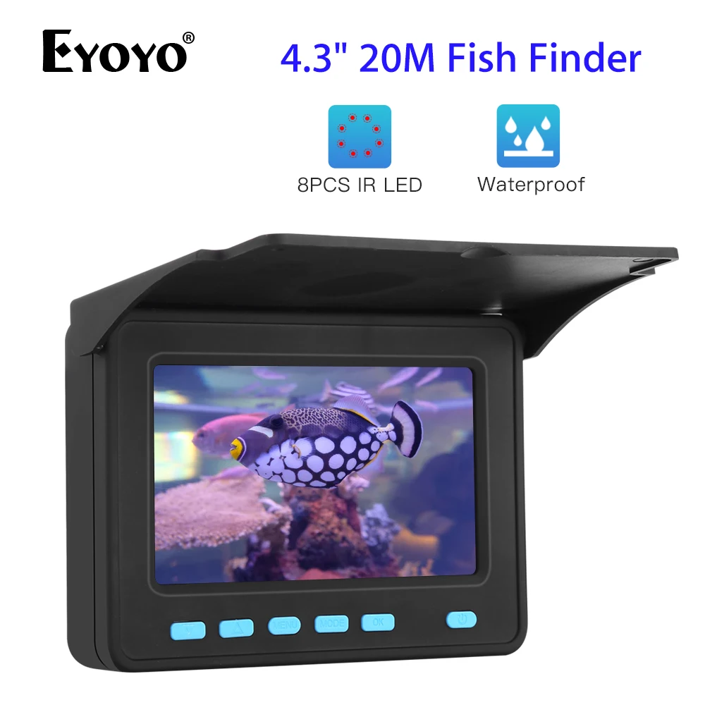 Eyoyo портативный подводный рыболокатор Finshing камера 4,3 дюймов монитор 20 м кабель HD 1000TVL 10000 мАч батарея для ледового озера море