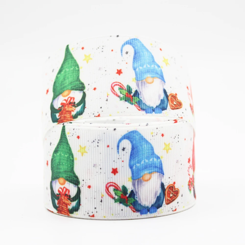 

16-75 MM Christmas Gnome Old Man&Candy Printed Grosgrain Ribbon DIY Handmade Materials Hair Accessories Wedding Gift Wrap Tape