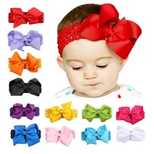 Стиль; Детский головной убор с бантом из ленты; вязаная повязка для волос; аксессуары для волос для младенцев; головной убор для девочек