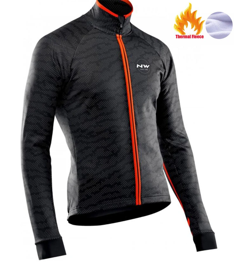 Fleece top Зимняя теплая шерстяная Джерси NW2019, Мужская одежда для велоспорта, комплект для верховой езды, горный велосипед, одежда, комбинезон - Цвет: Fleece top