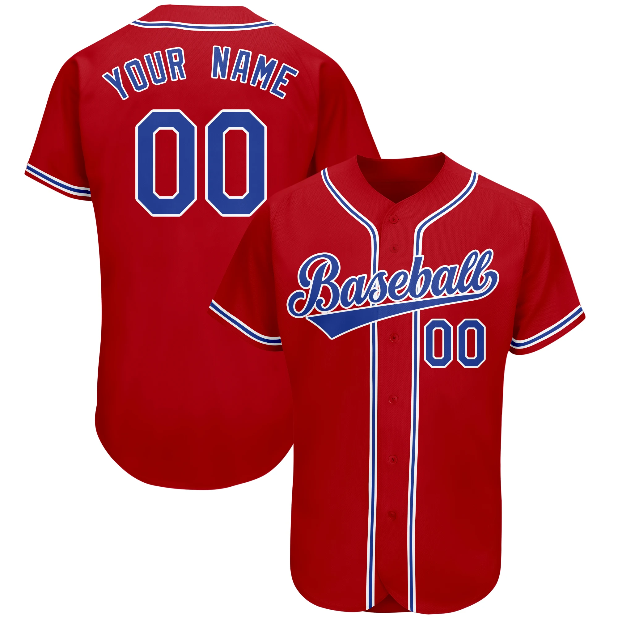 Novelty Button Baseball Jersey Baseball Shirt Embroidered Name Number Training Uniform Adult/Children/Women