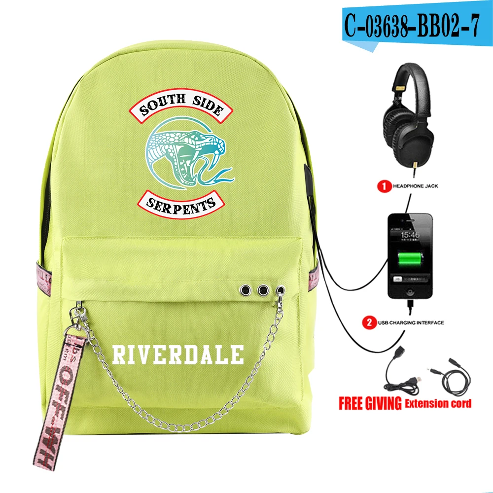 Ривердейл southside модный рюкзак для подростков мальчиков/девочек Школьные мешки водонепроницаемые Оксфорд USB зарядка женщин/мужчин рюкзак школьный - Цвет: picture color